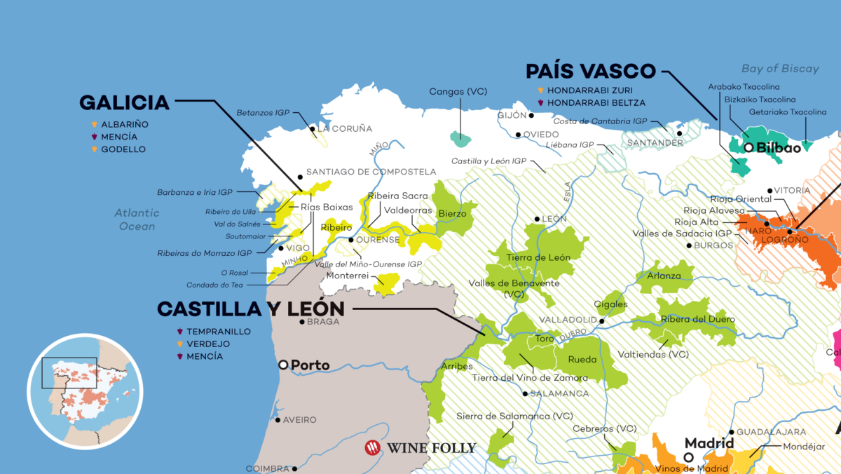 Illustrated map of Northwest Spain