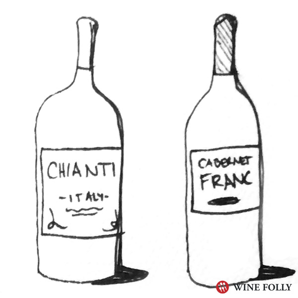 bottle illustration chianti cabernet franc - Wine Folly