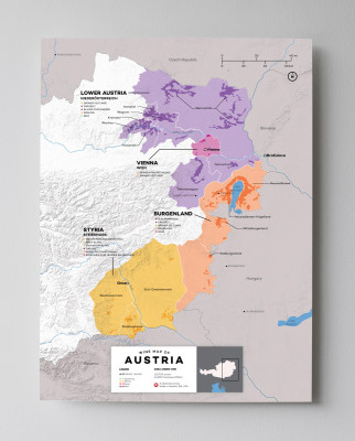 12x16 Austria wine map by Wine Folly