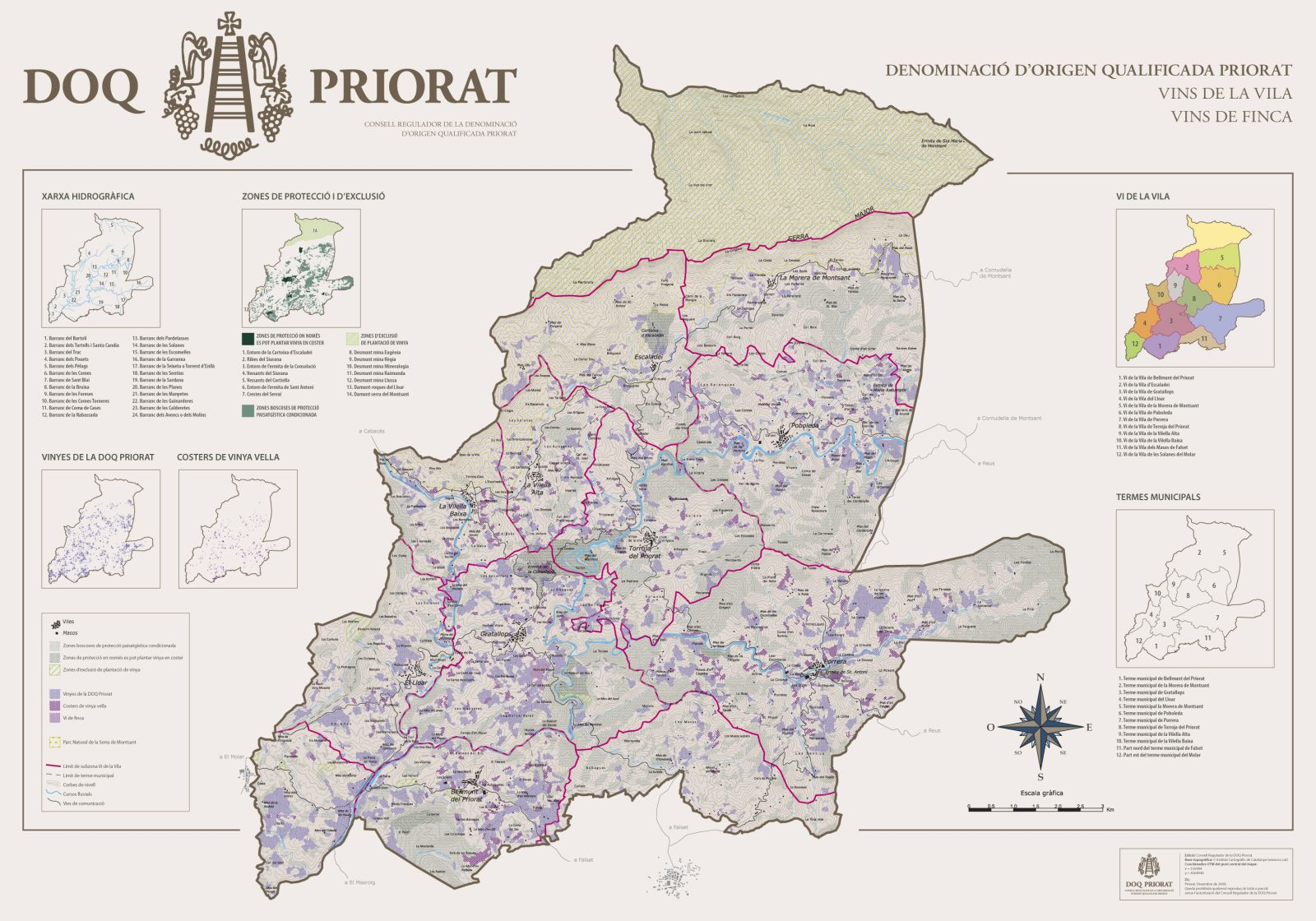 Priorat DOP wine region Map courtesy of DOQPriorat.org