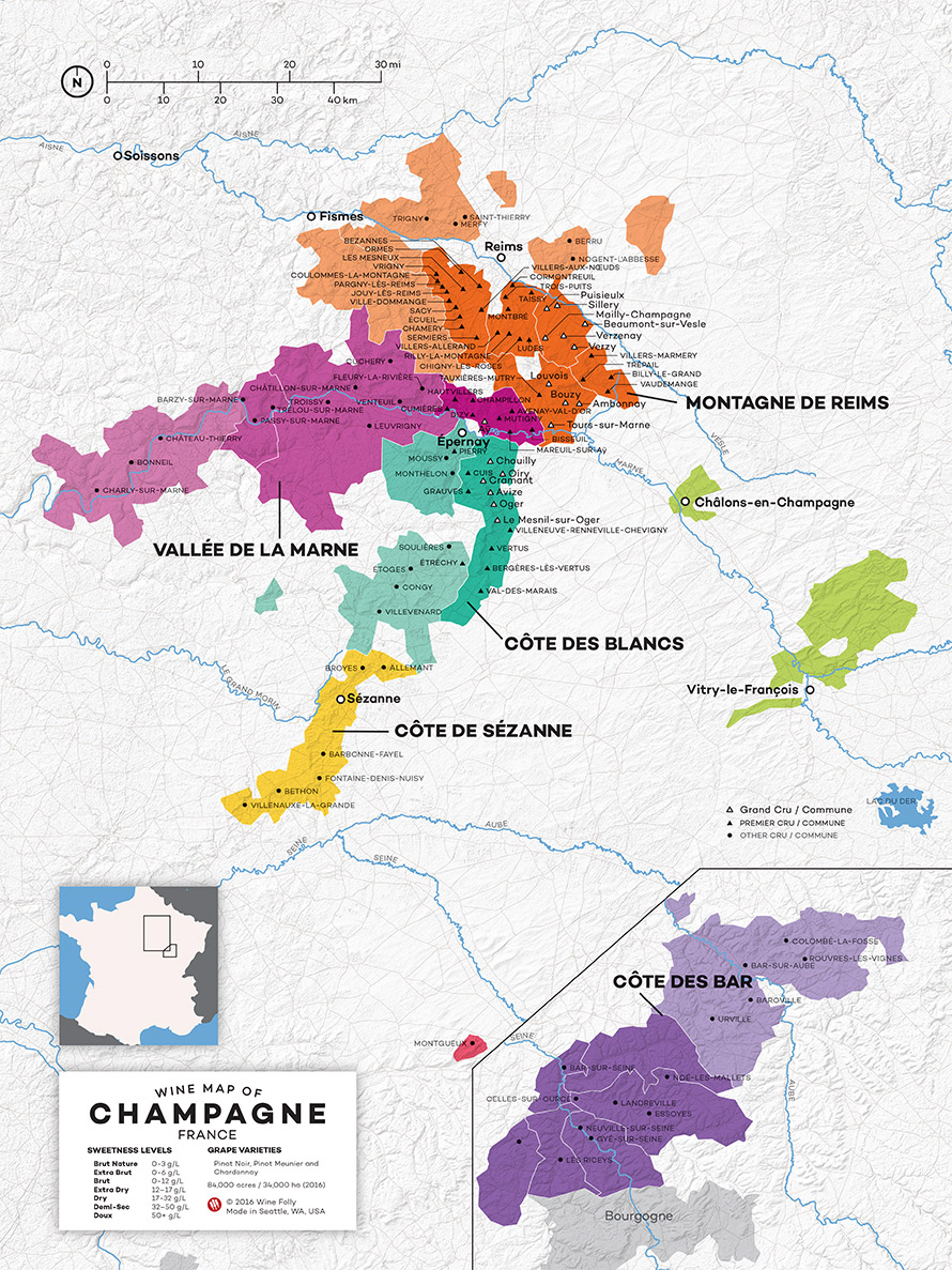 Champagne Map by Wine Folly