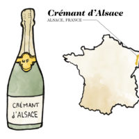 Crémant d'Alsace Wine Illustration