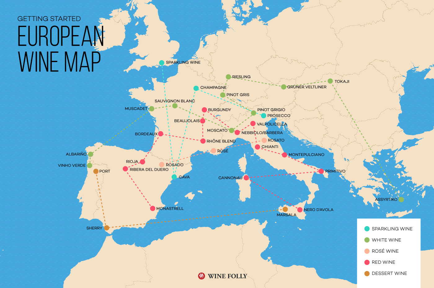 European Wine Exploration Map 