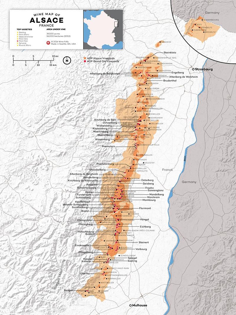 Alsace wine map by Wine Folly 