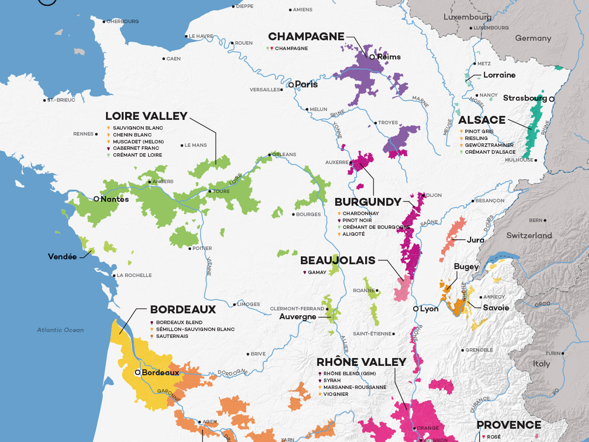 French Wine Regions Map