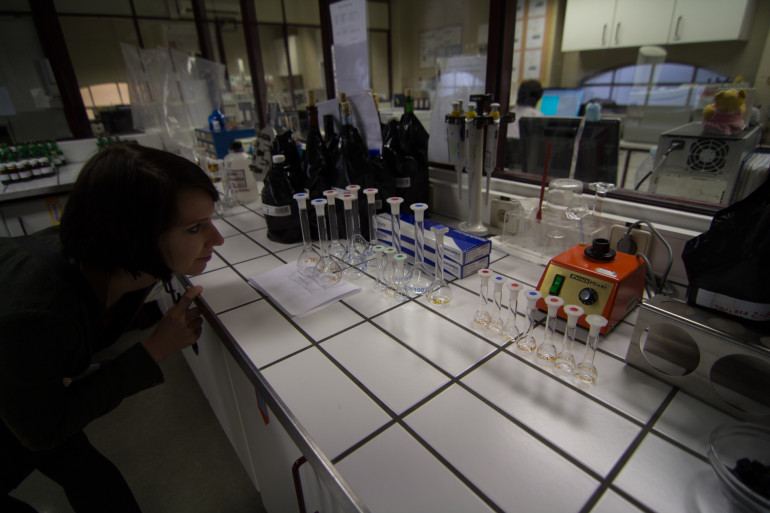 Madeline in the lab at the IVDP in Portugal