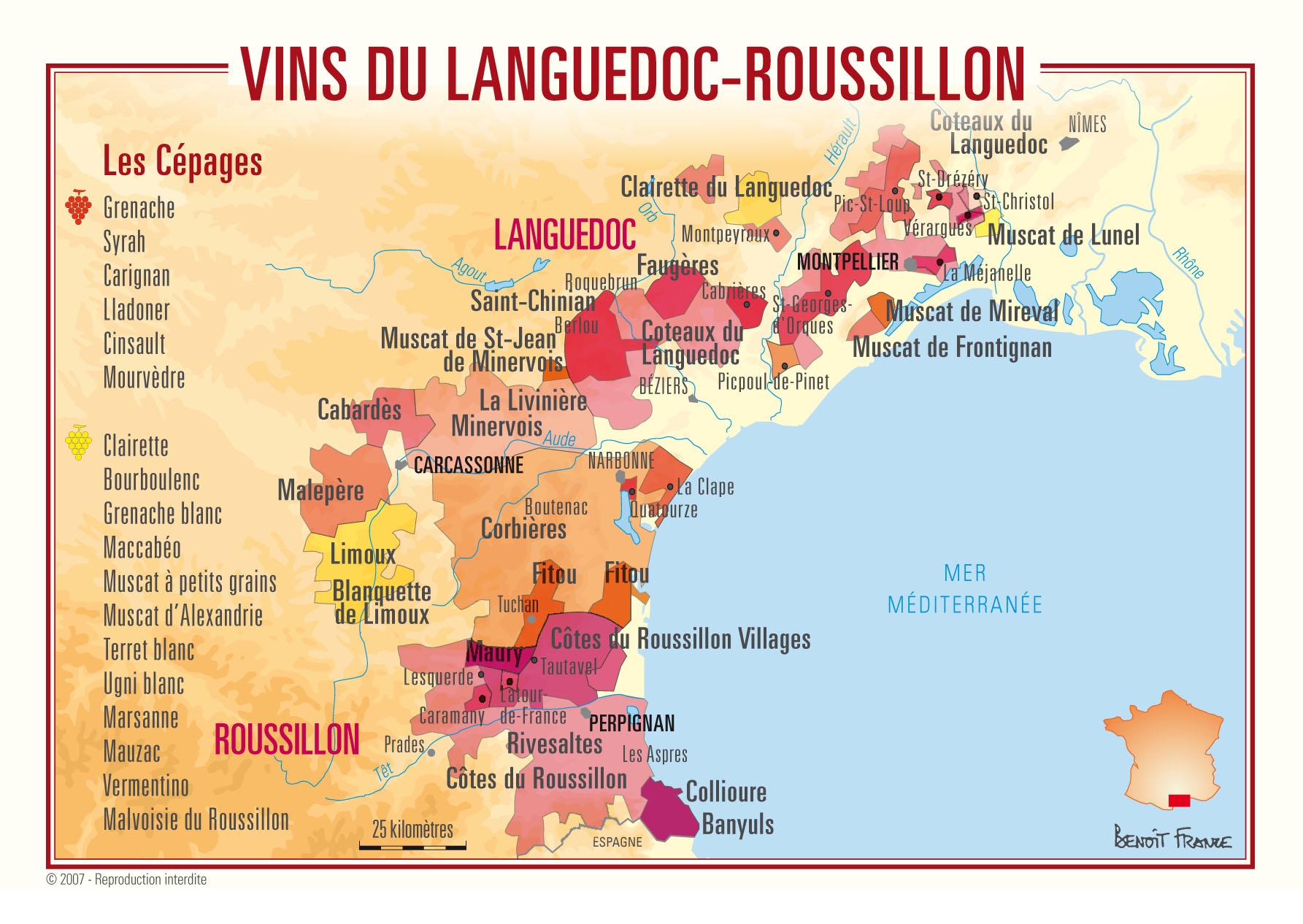 Languedoc Rousillon Map By Bentoit France 