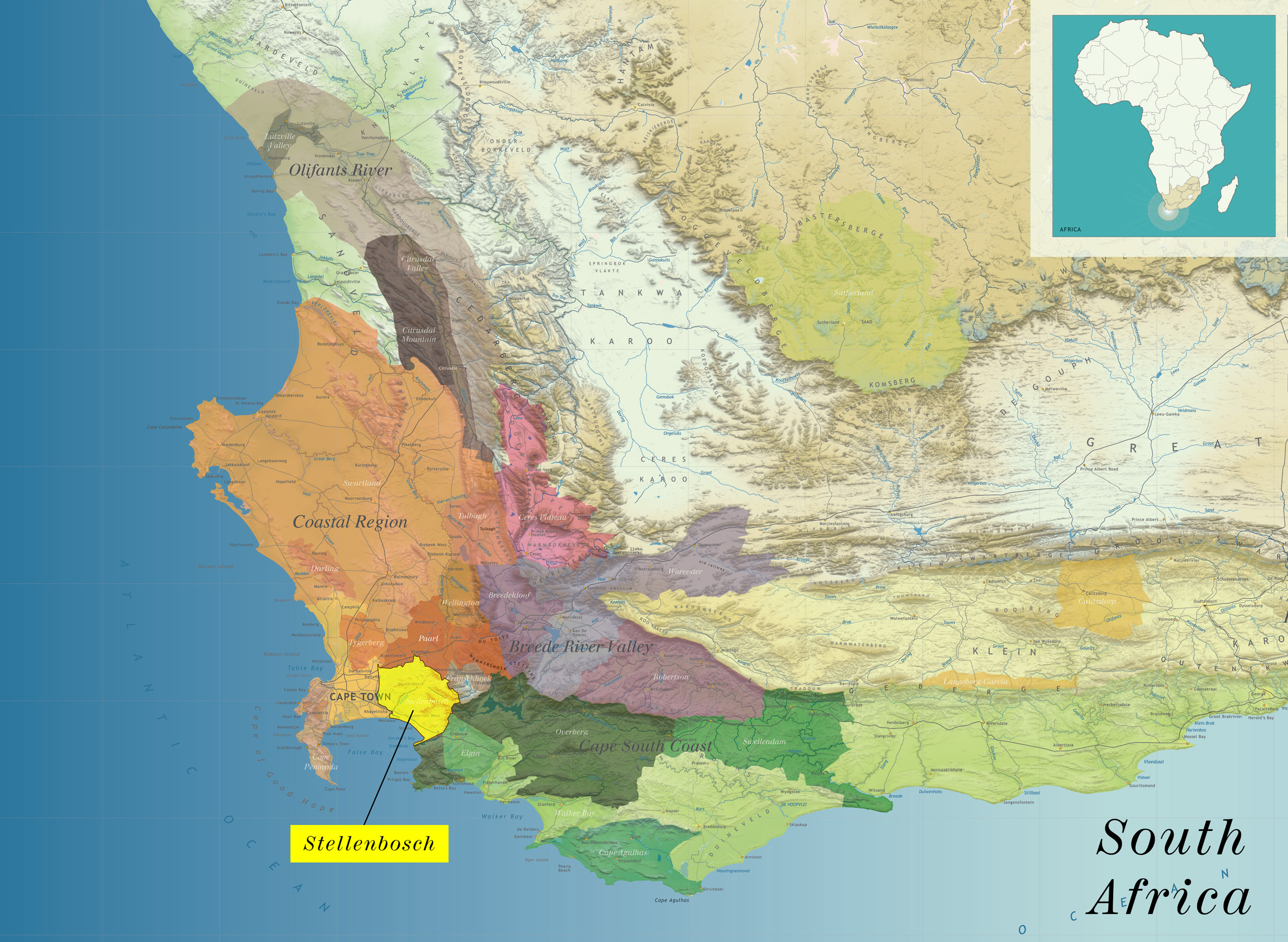 Map Of South Africa Wine Regions