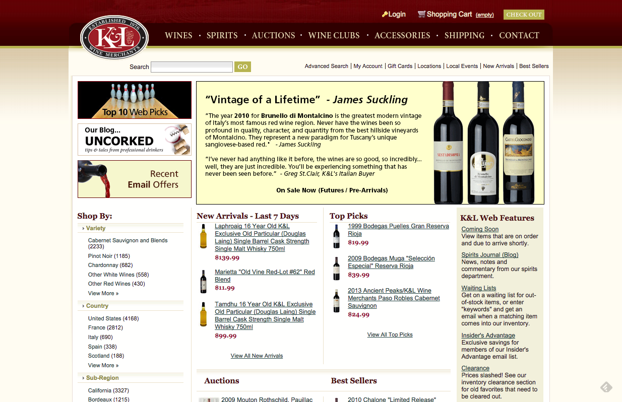 Online wine deals merchants