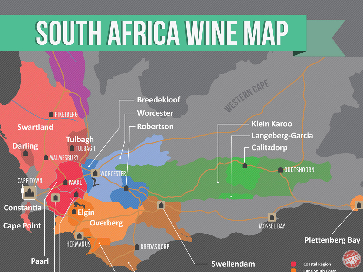 South Africa Wine Region Map South African Wine (with Maps) | Wine Folly