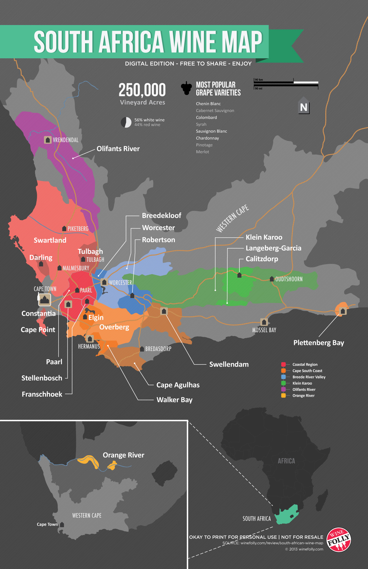 wine map south africa South African Wine With Maps Wine Folly wine map south africa