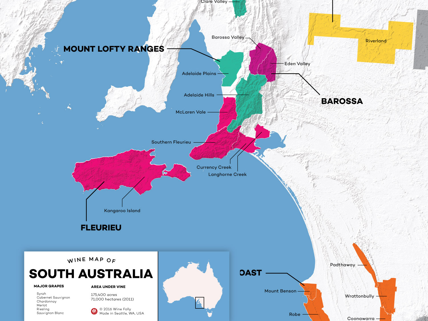 Regional South Australia Map Barossa Valley And The Wines Of South Australia | Wine Folly