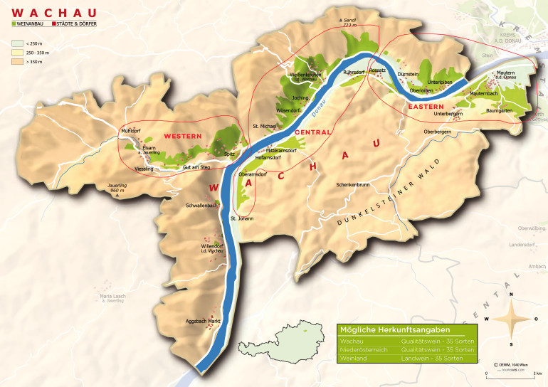 Wachau Valley Wine Region Map