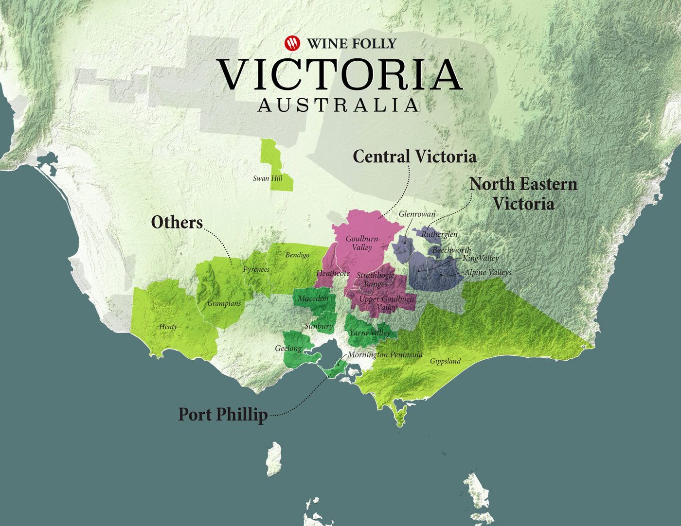 Australia Wine Region Map Cities And Towns Map 1628