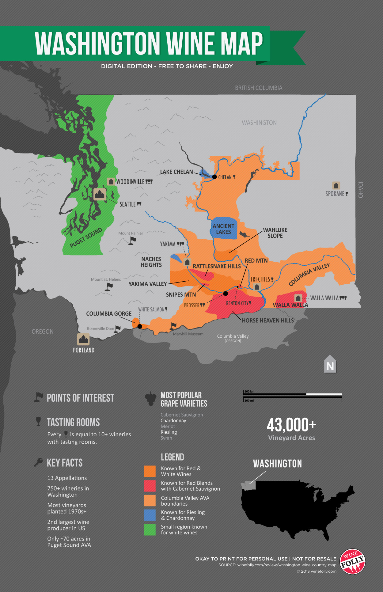 Washington Wine Ava Map Get to Know Washington Wine Country (Map) | Wine Folly