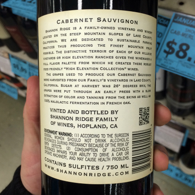 a-good-back-label wine clear lake cabernet shannon ridge