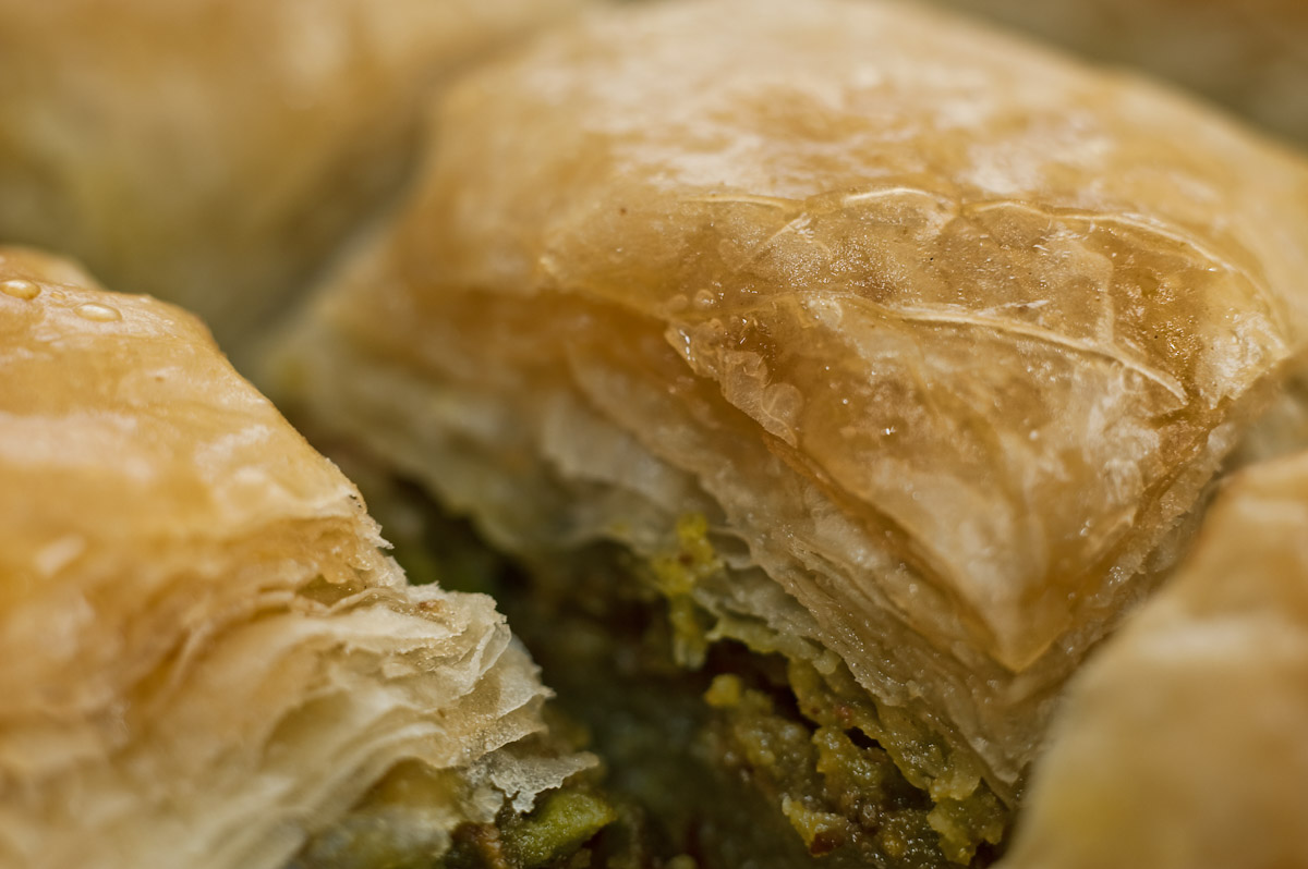 A close up of Baklava.