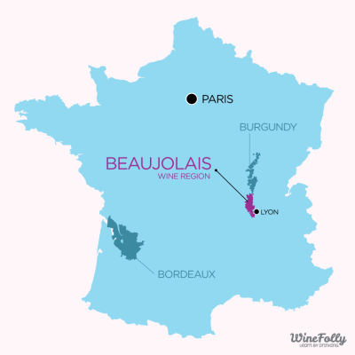 Beaujolais Weinregion Kartenübersicht von Wine Folly