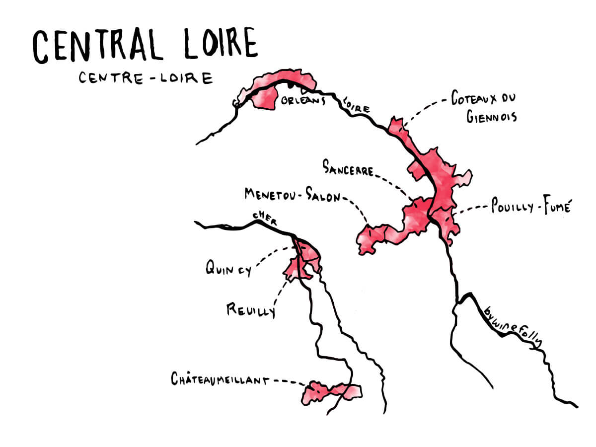 Loire Valley Wine Region Map