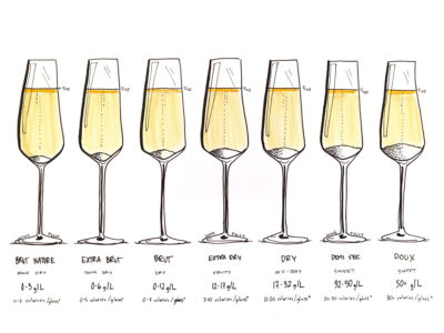 Champagne Sweetness Levels Illustrated by Wine Folly