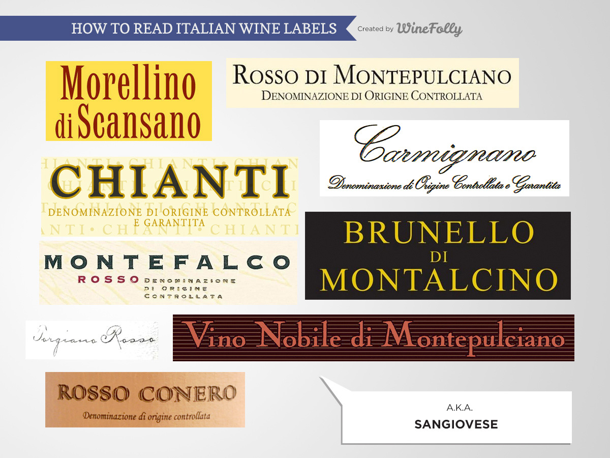 vintage italian wine labels