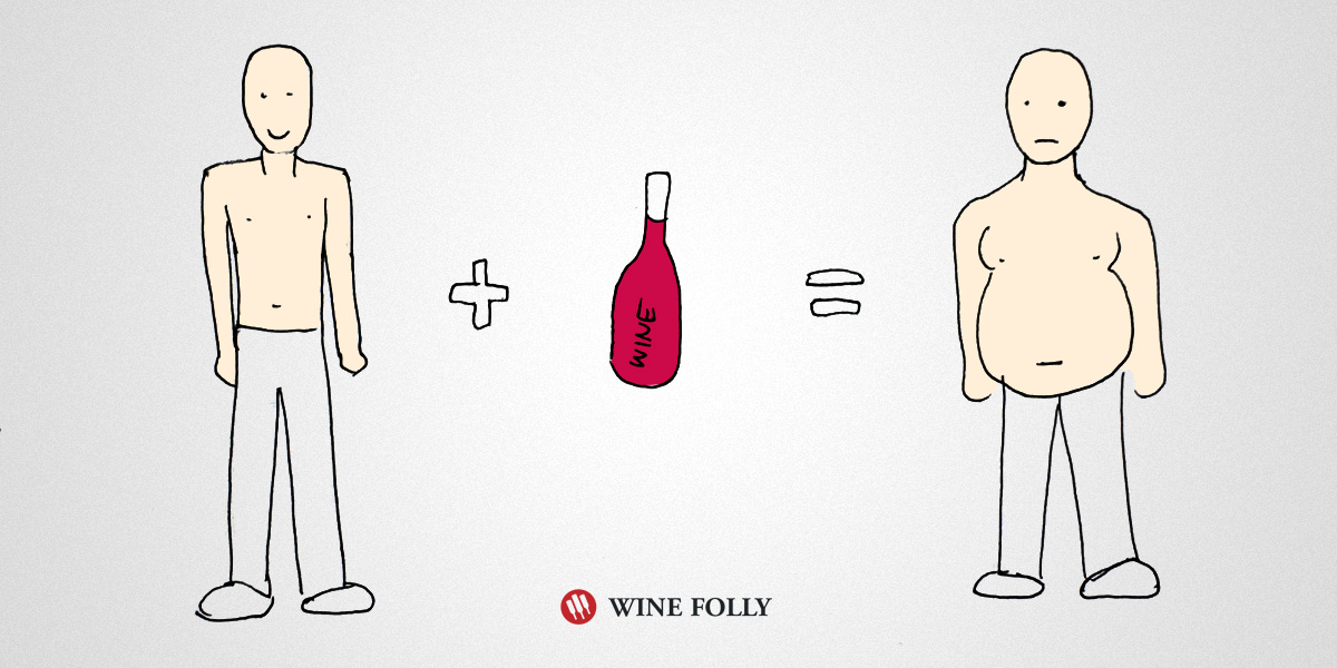 Does wine make you fat illustration by Wine Folly