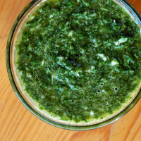 chimichurri green sauce with steak