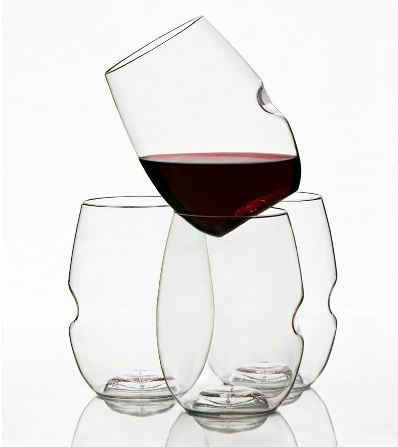 Portable plastic wine glasses