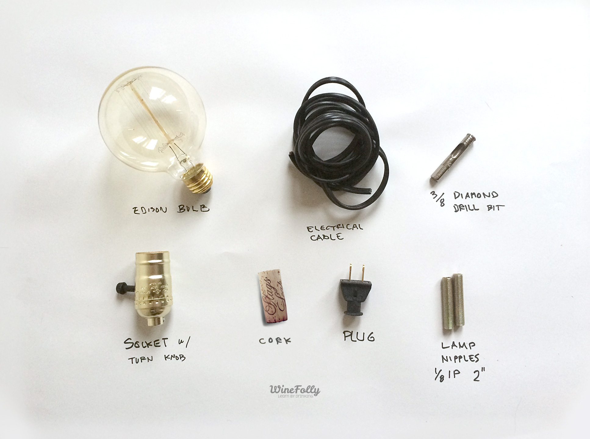 bottle lamp kit instructions