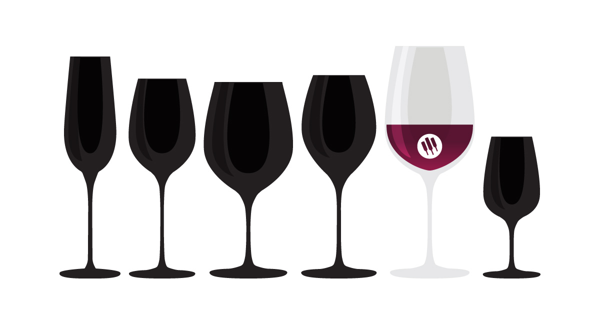 Oversized aka Bordeaux wine glass illustration by Wine Folly