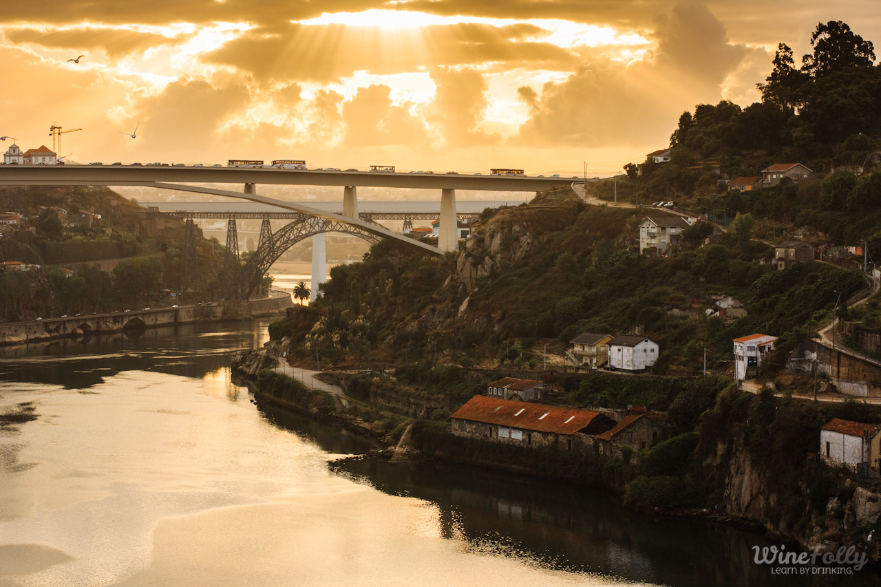 The city of Porto, Portugal, the bridge and the Douro river