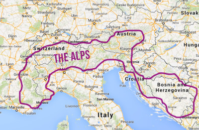 Where Are The Alps Mountains Located On A Map