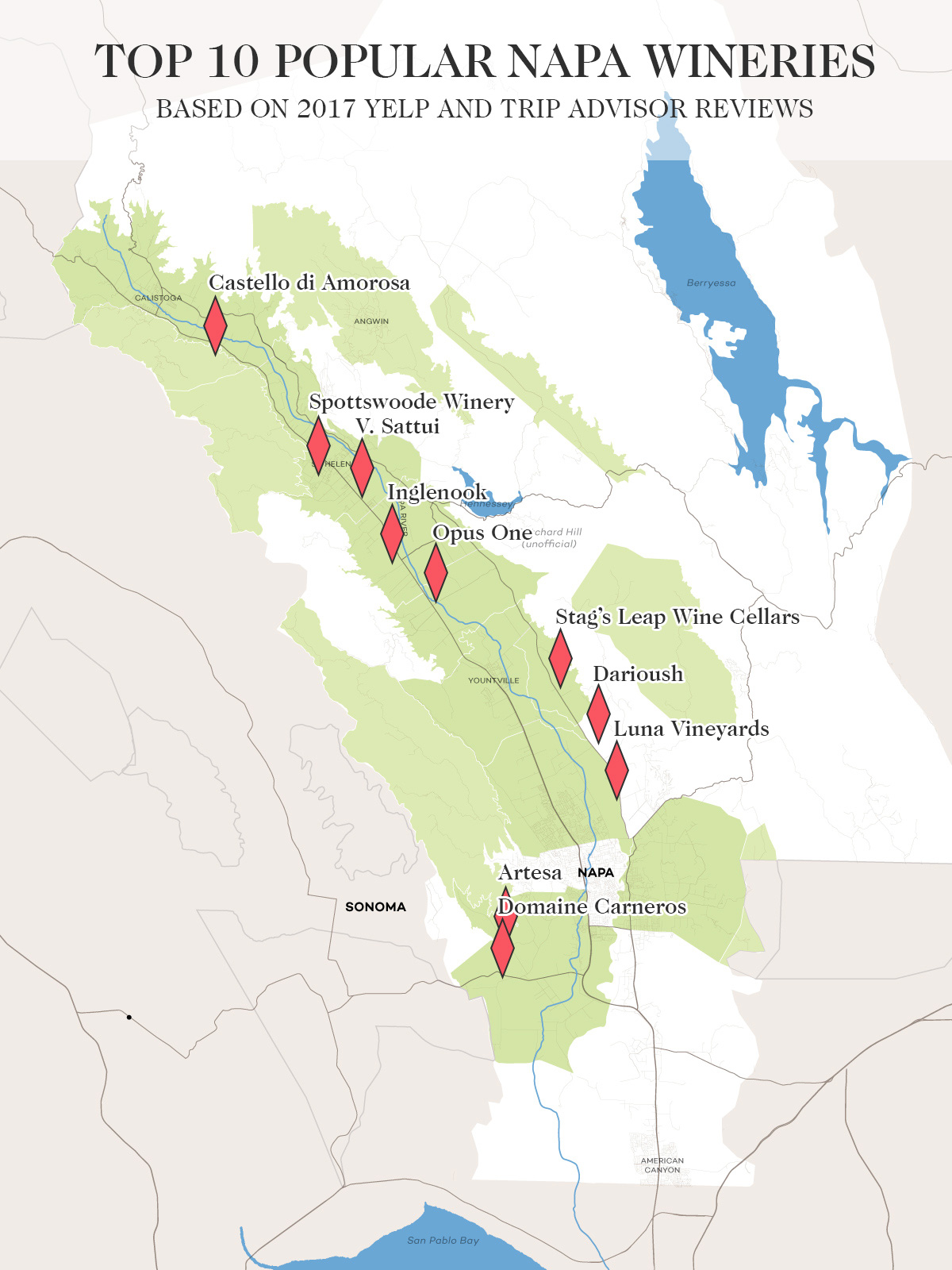 napa valley wine region map The 10 Best Napa Valley Wineries To Visit Wine Folly napa valley wine region map