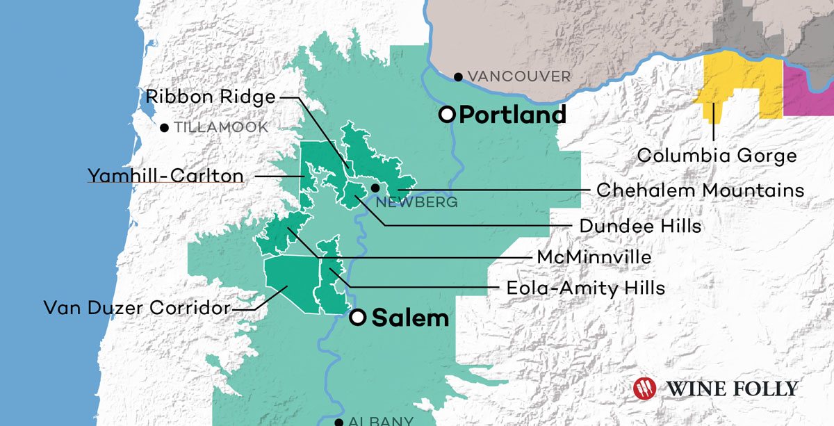 Van Duzer Corridor Oregon Gets A New Wine Region Wine Folly   Van Duzer Map 2 Winefolly 