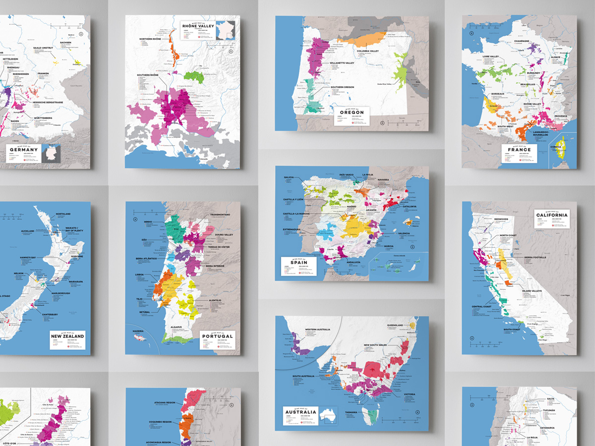 Modern design wine maps (12x16) by Wine Folly