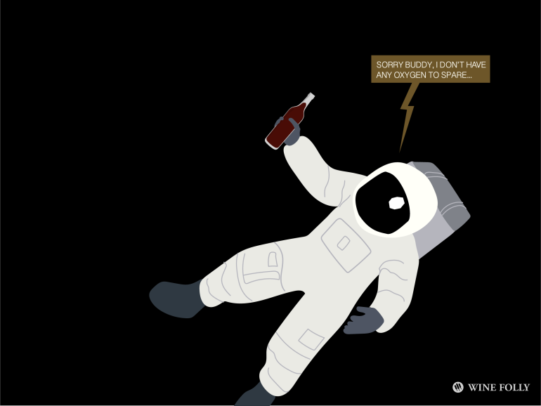 drinking wine in outerspace